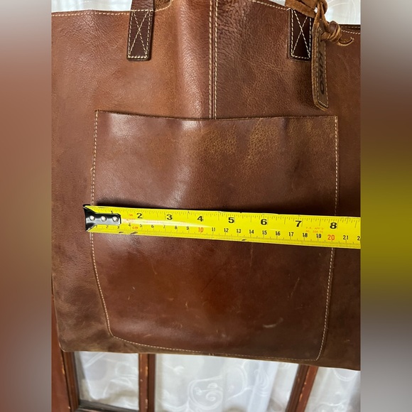 Genuine Leather KIKO Brown Leather Suede Tote Shoulder Bag Purse Like New - Picture 14 of 16